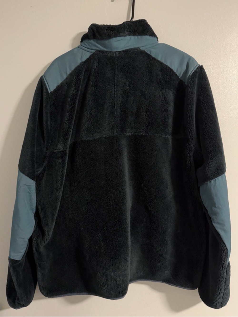 L.L. Bean Black Fleece Jacket with Blue Trim - Picture 2 of 5